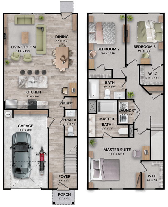 Oakwood Village floor plan combined